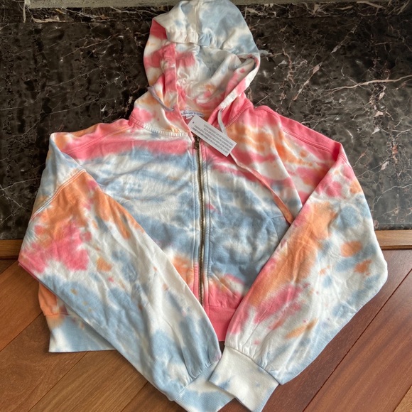 Young Fabulous & Broke Tops - Young Fabulous & Broke Colorful Tie Dye Zip Hoodie